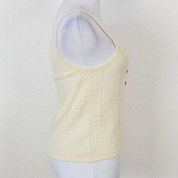 La Ligne Camille Pointelle-knit Cashmere Tank - S - Picture 6 of 9